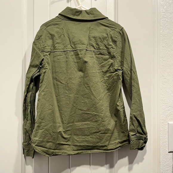 Army Green Button Down Shirt Size 6-7 Year Old - Picture 3 of 5